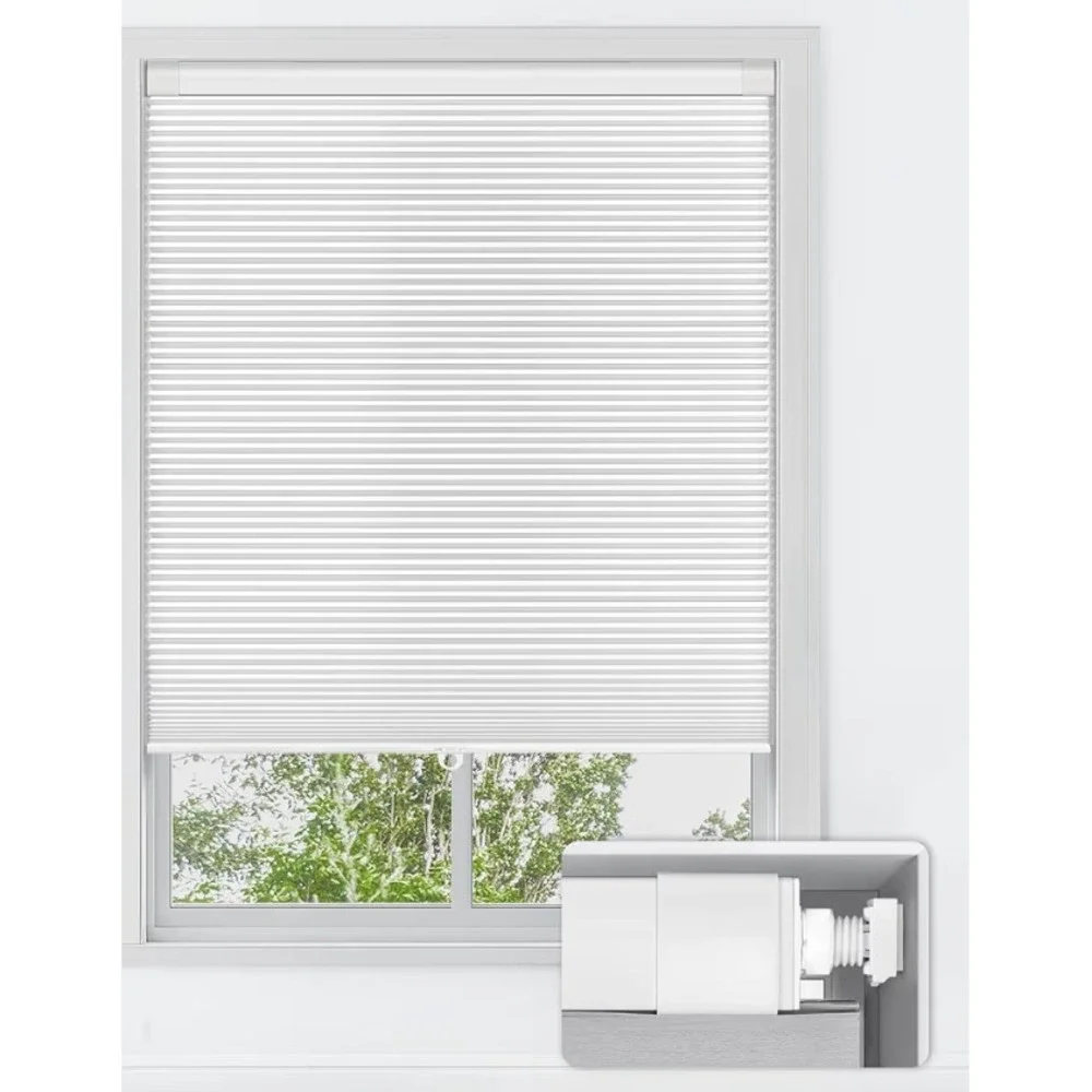 No Drill Cordless Cellular Shades Top Down‎ Bottom Up Blackout White 22
